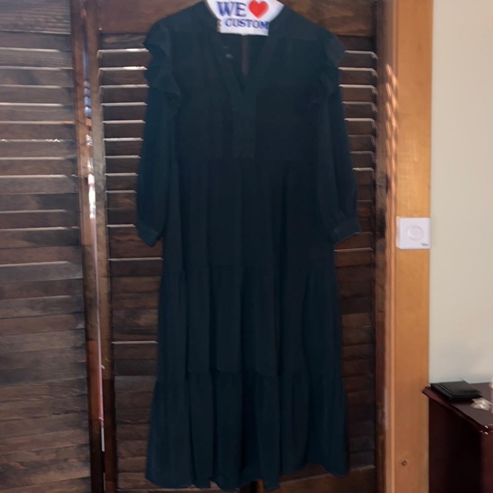 Impressions Dark Green 3/4 Sleeve Dress